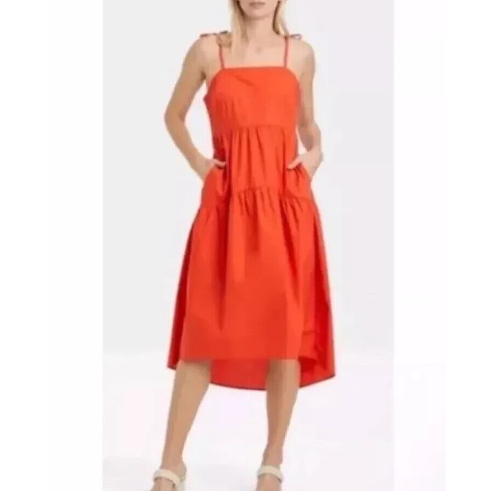 Who What Wear Women's Dress Red Sleeveless Baby Doll High Low Sundress 2X NWT